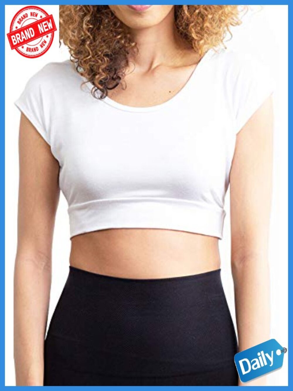 Women's Cotton Crop Cami Layering Tank Top Scoop Neck Cap Sleeve Undershirt